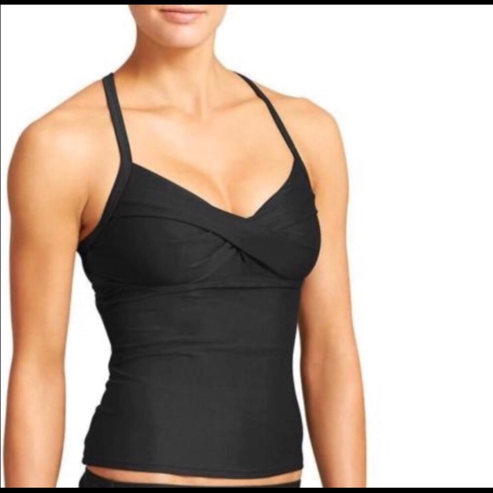 Athleta Black Twister Tankini Swim Top Sz. 34 B/C